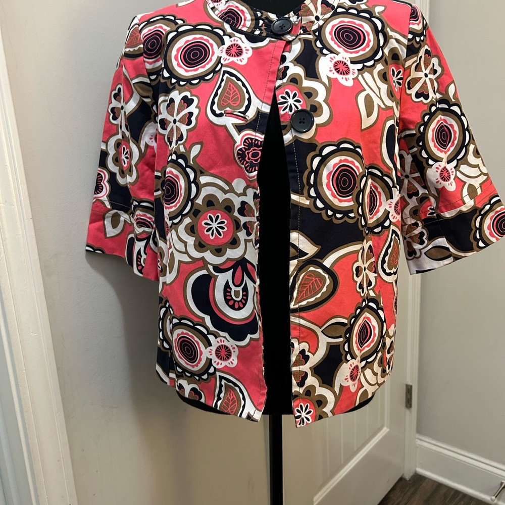 Madison Bold‎ Floral Print Cropped Blazer Jacket Women’s Medium